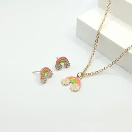 CONJUNTO ELO CARTIER ARCO ÍRIS RESINADO (ROSA/AMARELO/VERDE)