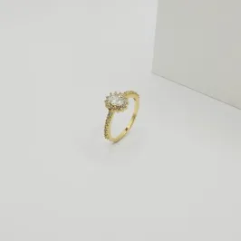 ANEL SOLITÁRIO COM ZIRCÔNIA CLARA