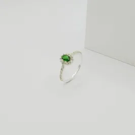 ANEL SOLITÁRIO COM ZIRCÔNIA VERDE