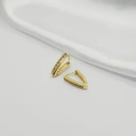 BRINCO ARGOLA ARTICULADA V COM ZIRCÔNIA CRISTAL