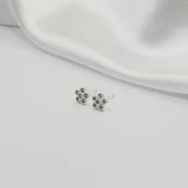 BRINCO FLOR EM ZIRCÔNIA CRISTAL