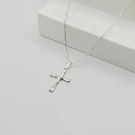 COLAR VENEZIANA COM PINGENTE CRUZ CRUCIFIXO LISO