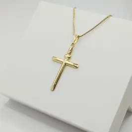 COLAR VENEZIANA COM PINGENTE CRUZ LISA