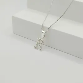COLAR VENEZIANA COM PINGENTE LETRA R EM ZIRCÔNIA CRISTAL