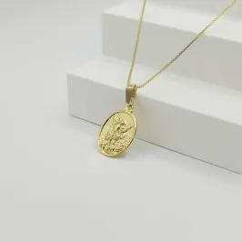 COLAR VENEZIANA COM PINGENTE MEDALHA SÃO JORGE