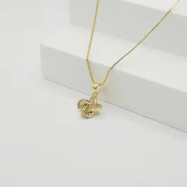 COLAR VENEZIANA COM PINGENTE NÓ EM ZIRCÔNIA CRISTAL