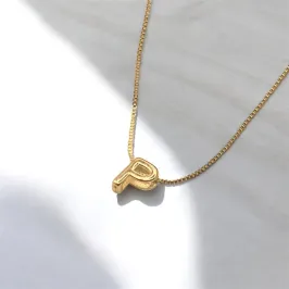 COLAR VENEZIANA PINGENTE LETRA P LISO