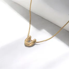 COLAR VENEZIANA PINGENTE LETRA U LISO