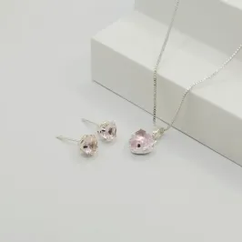 CONJUNTO VENEZIANA COM PONTO DE LUZ CORAÇÃO ROSA