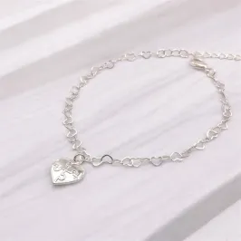 PULSEIRA ELO CORAÇÃO COM PINGENTE DE CORAÇÃO QUEBRA CABEÇA