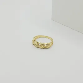 ANEL ARO DUPLO LISO COM LOSANGO DETALHADO