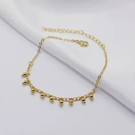 Tornozeleira com Charms de Mini Esferas
