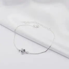 TORNOZELEIRA VENEZIANA COM CORAÇÃO CRISTAL