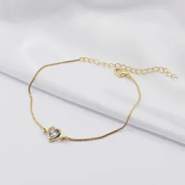 TORNOZELEIRA VENEZIANA COM CORAÇÃO CRISTAL