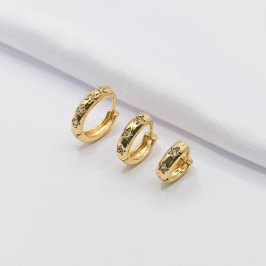 TRIO DE ARGOLA CLICK COM ESTRELINHA EM ZIRCÔNIA