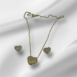 CONJUNTO VENEZIANA COM  CORAÇÂO CRAVEJADO