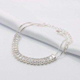 PULSEIRA DUPLA COM BAGUETE CRISTAL
