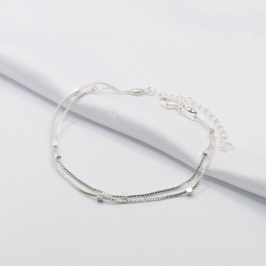 PULSEIRA DUPLA VENEZIANA COM QUADRADINHOS