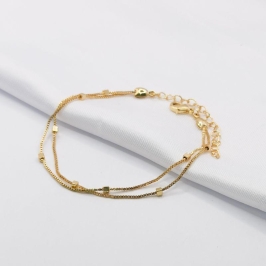 PULSEIRA DUPLA VENEZIANA COM QUADRADINHOS