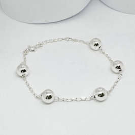 PULSEIRA ELO OVAL COM ESFERAS LISAS