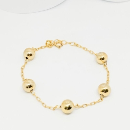 PULSEIRA ELO OVAL COM ESFERAS LISAS