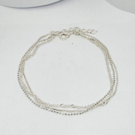 PULSEIRA TRIPLA COM BOLINHA, VENEZIANA E ELO GRUMET
