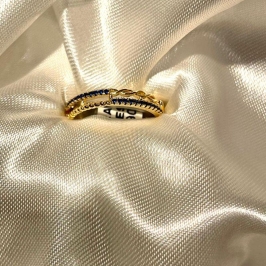 ANEL CRAVEJ ZIRCONIAS AZUL /FIOS