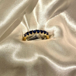 ANEL CRAVEJADO CRISTAL CRISTAL AZUL