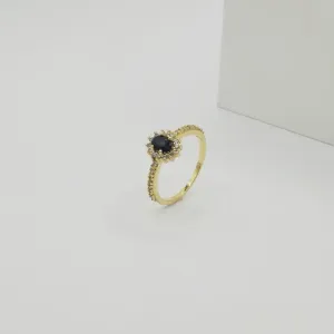 ANEL SOLITÁRIO COM ZIRCÔNIA PRETO