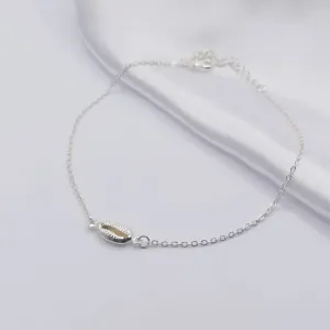 TORNOZELEIRA ELO REDONDO FINO COM BÚZIOS