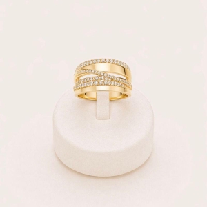 ANEL  DESIGN EM FIOS CRAVEJADOS