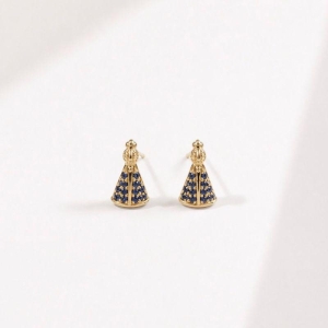 BRINCO NOSSA SENHORA APARECIDA PEDRINHA AZUL
