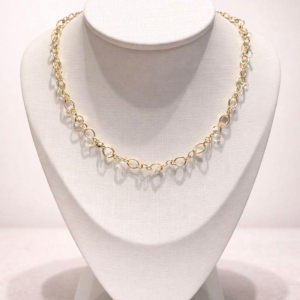 COLAR ELO COM BOLINHAS DE CRISTAL