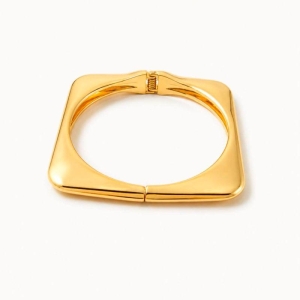BRACELETE RIGIDO DOURADO COM DESIGN MODERNO