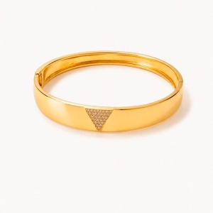 BRACELETE RIGIDO DOURADO CRAVEJADO