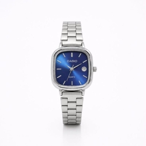 RELOGIO CASSIO ANALOGICO  PRATA FUNDO  AZUL