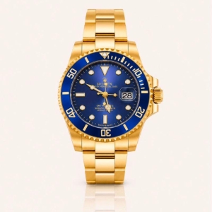 RELOGIO ROLEX OURO FUNDO AZUL