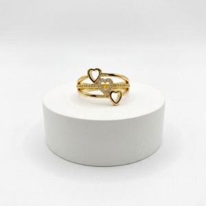 ANEL 3  CORAÇOES LISO CRAV