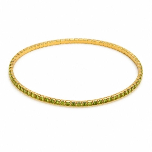 PULSEIRA ELASTICO EM ZIRCONIA PEDRA PERIDOTO