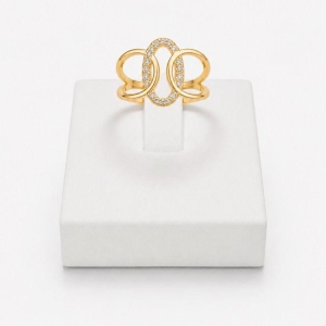ANEL  CRISTAL COM 4 FILEIRAS DE ZIRCONIA