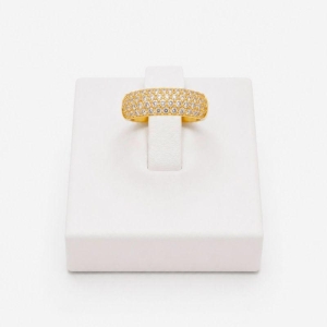 ANEL  CRISTAL COM 4 FILEIRAS DE ZIRCONIA