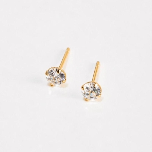 BRINCO REDONDO FUNILADO ZIRCONIA CRISTAL DE 5MM