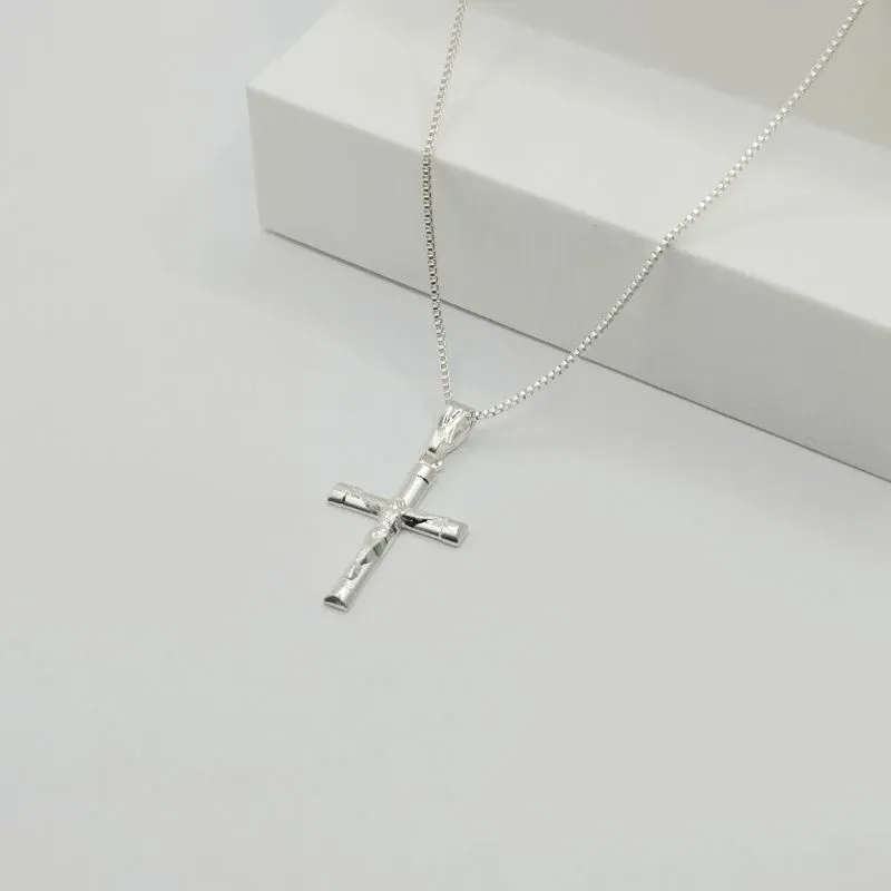 COLAR VENEZIANA COM PINGENTE CRUZ CRUCIFIXO LISO