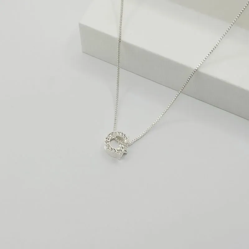 COLAR VENEZIANA COM PINGENTE LETRA G EM ZIRCÔNIA CRISTAL