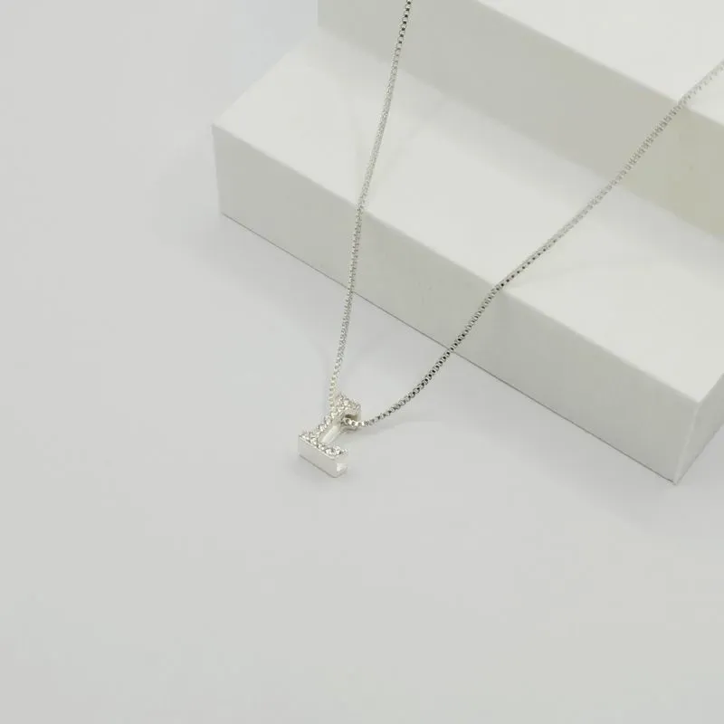 COLAR VENEZIANA COM PINGENTE LETRA L EM ZIRCÔNIA CRISTAL