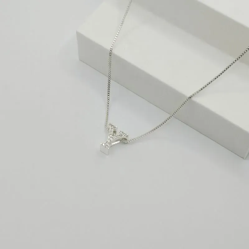 COLAR VENEZIANA COM PINGENTE LETRA Y EM ZIRCÔNIA CRISTAL