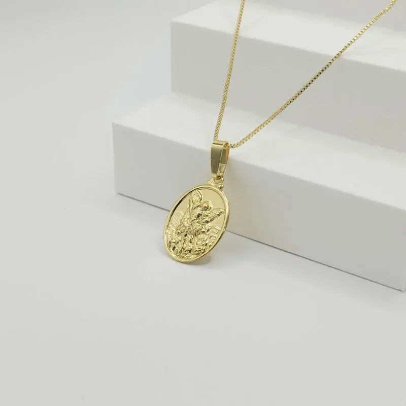 COLAR VENEZIANA COM PINGENTE MEDALHA SÃO JORGE