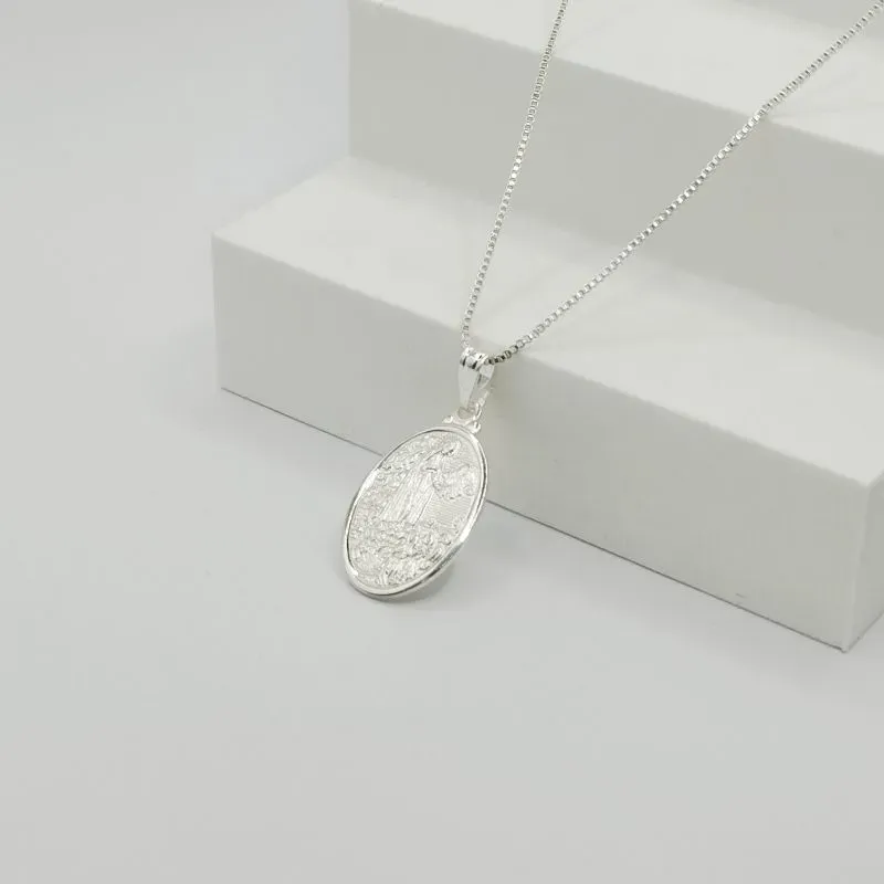 COLAR VENEZIANA COM PINGENTE MEDALHA NOSSA SENHORA DE FATIMA