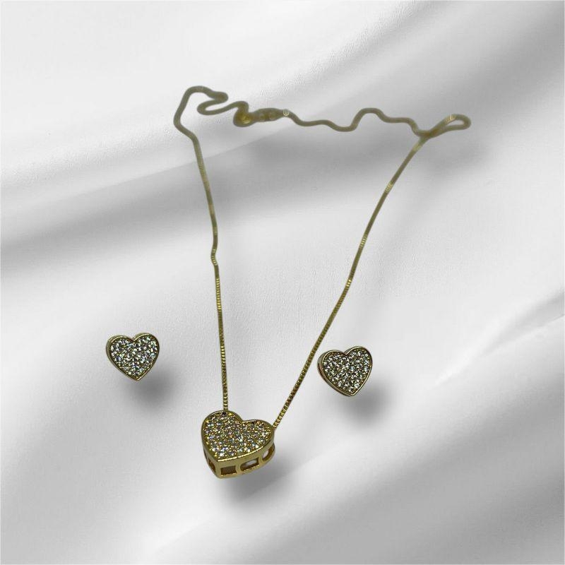 CONJUNTO VENEZIANA COM  CORAÇÂO CRAVEJADO