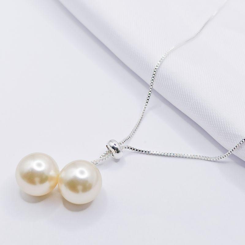 COLAR GRAVATINHA AJUSTÁVEL COM DUAS PÉROLAS
